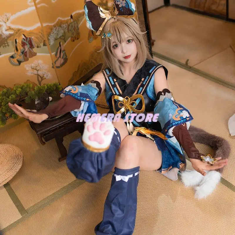 Genshin impacto cosplay kirara traje jogo terno doce adorável carnaval uniforme vestido de halloween papel festa roupa feminina novo 2023