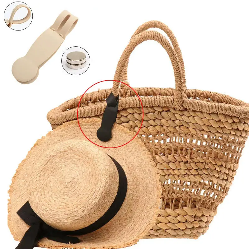 

Travel Backpack Handbag Magnetic Cap Clip Portable Magnetic Anti-Lost Silicone Cap Clip Hand-Free Sun Hats Holder On Bag