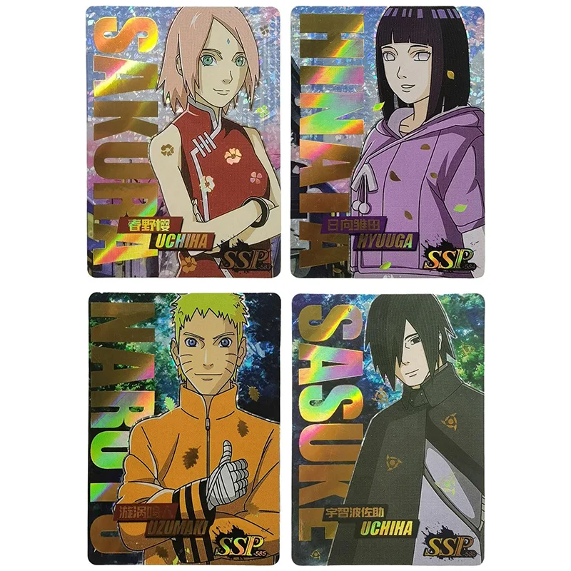 Anime NARUTO Rare SP SSP Refraction Foil Haruno Sakura Uchiha Sasuke Kakashi Toys for boys Collectible Cards Birthday Present