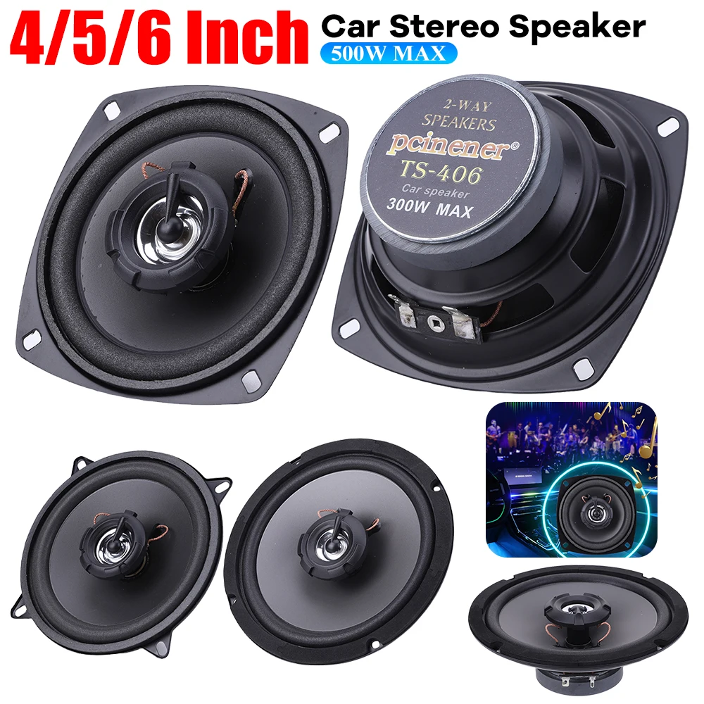 4/5/6 Inch Car Speakers 300/400/500W HiFi Coaxial Subwoofer Universal Automotive Audio Full Range Frequency Car Stereo Speaker