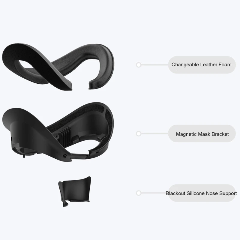 VR Face Interface Bracket Sponge Face Pad Replacement For Pico 4 VR Headset Washable Sweat-Proof Leather VR Face Cover