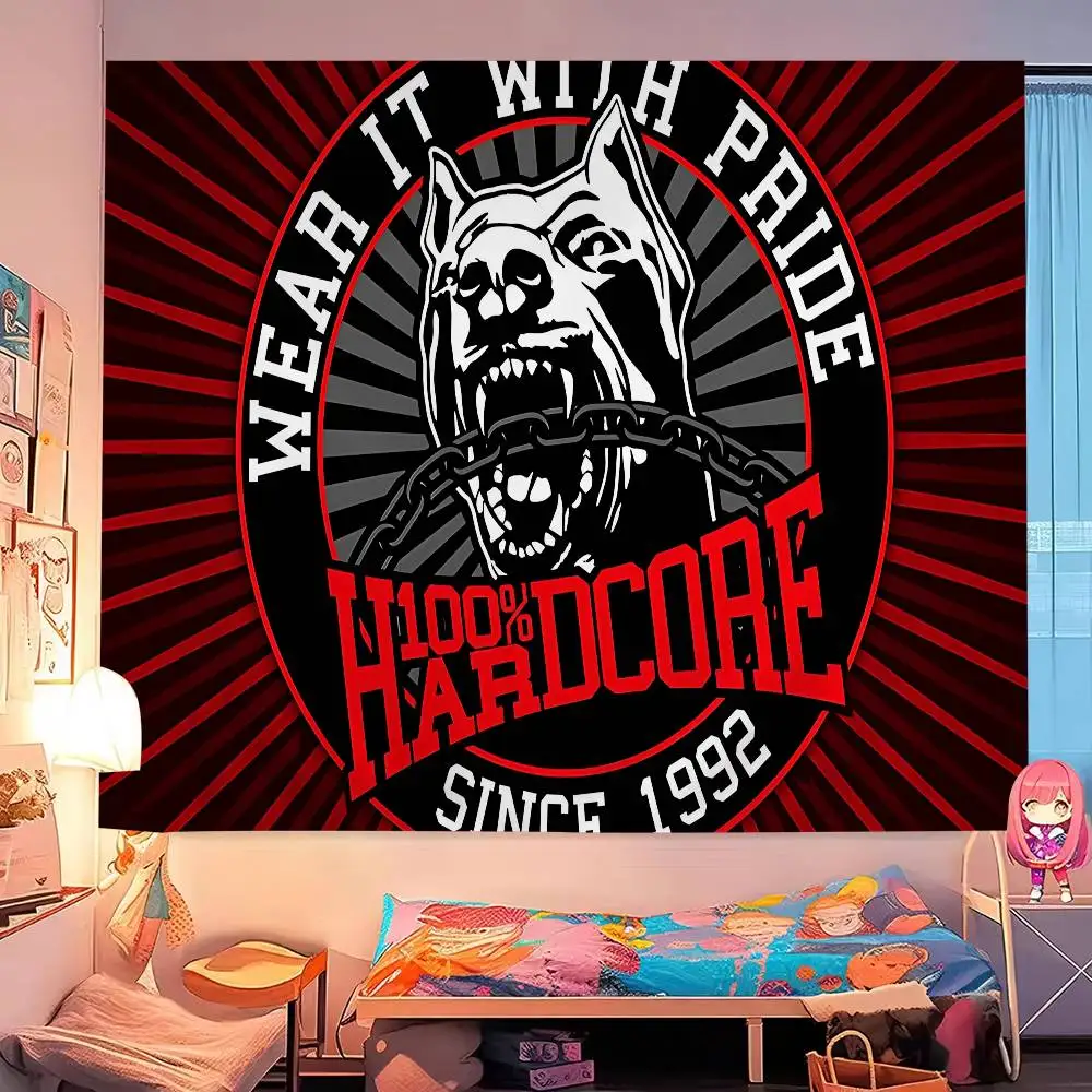 Bone Gabber 100 Hardcore Dog Anime Tapestry Hippie Flower Wall Carpets Dorm Decor Wall Hanging Home Decor
