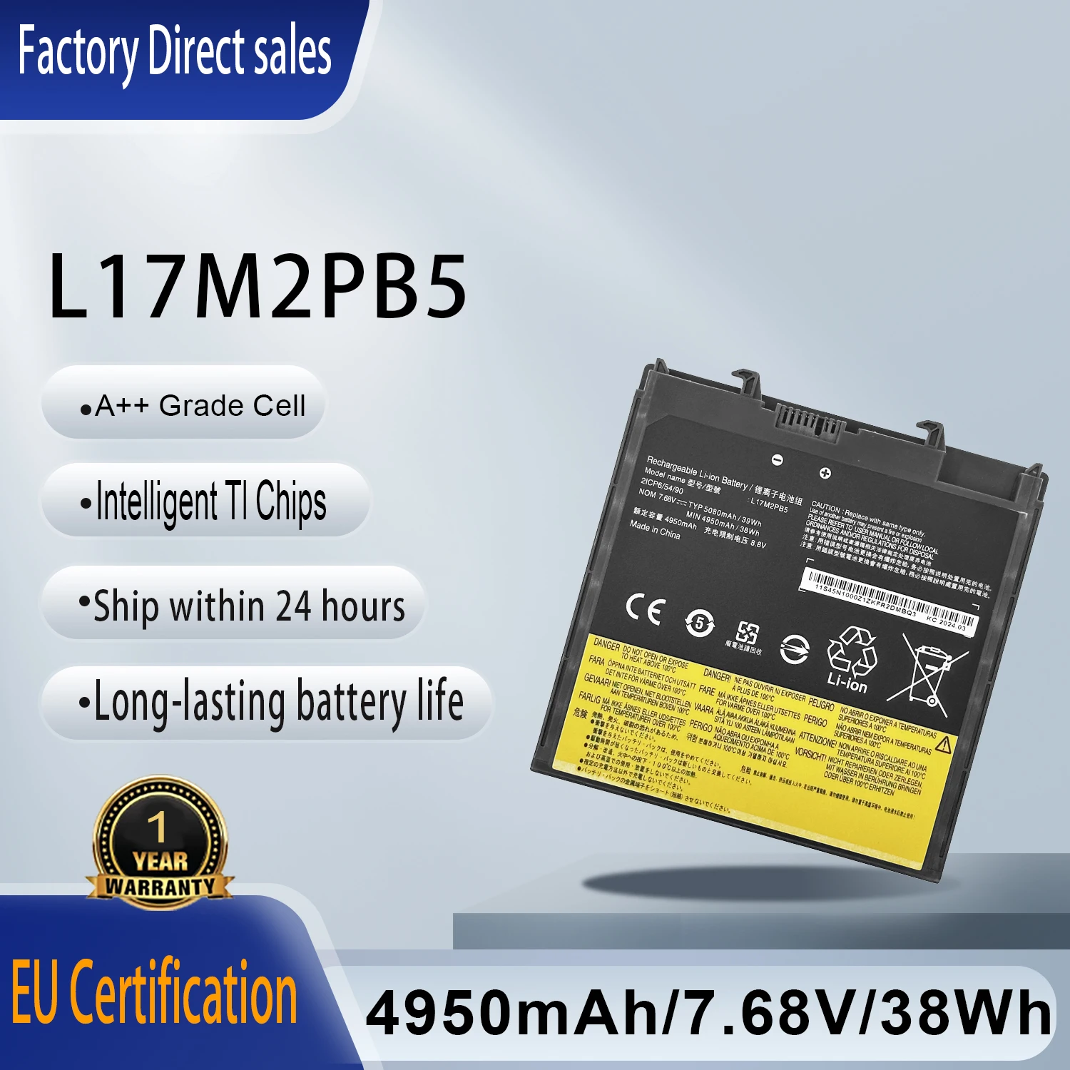 L17M2PB5 Laptop Battery For Lenovo V330-14ISK 81AY V330-14IKB 81B0 V330-14ARR 81B1 V330-15IKB K43C-80 Series L17L2PB5 5B10P98183