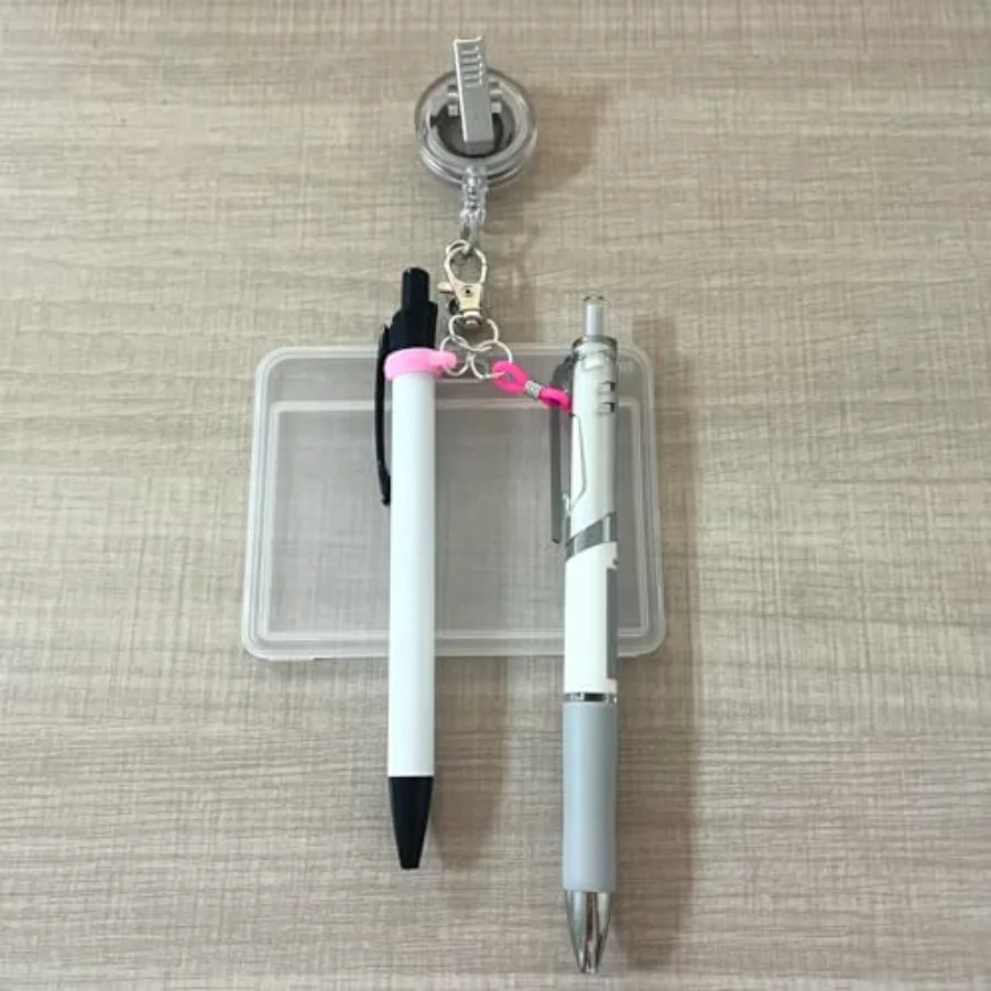 10 PCS Pen Clips, Pen Holders, Badge Reel Accessories, Pen Holder for Lanyard, Clip on Pens for Badge Reel, Retractable Pen Hol