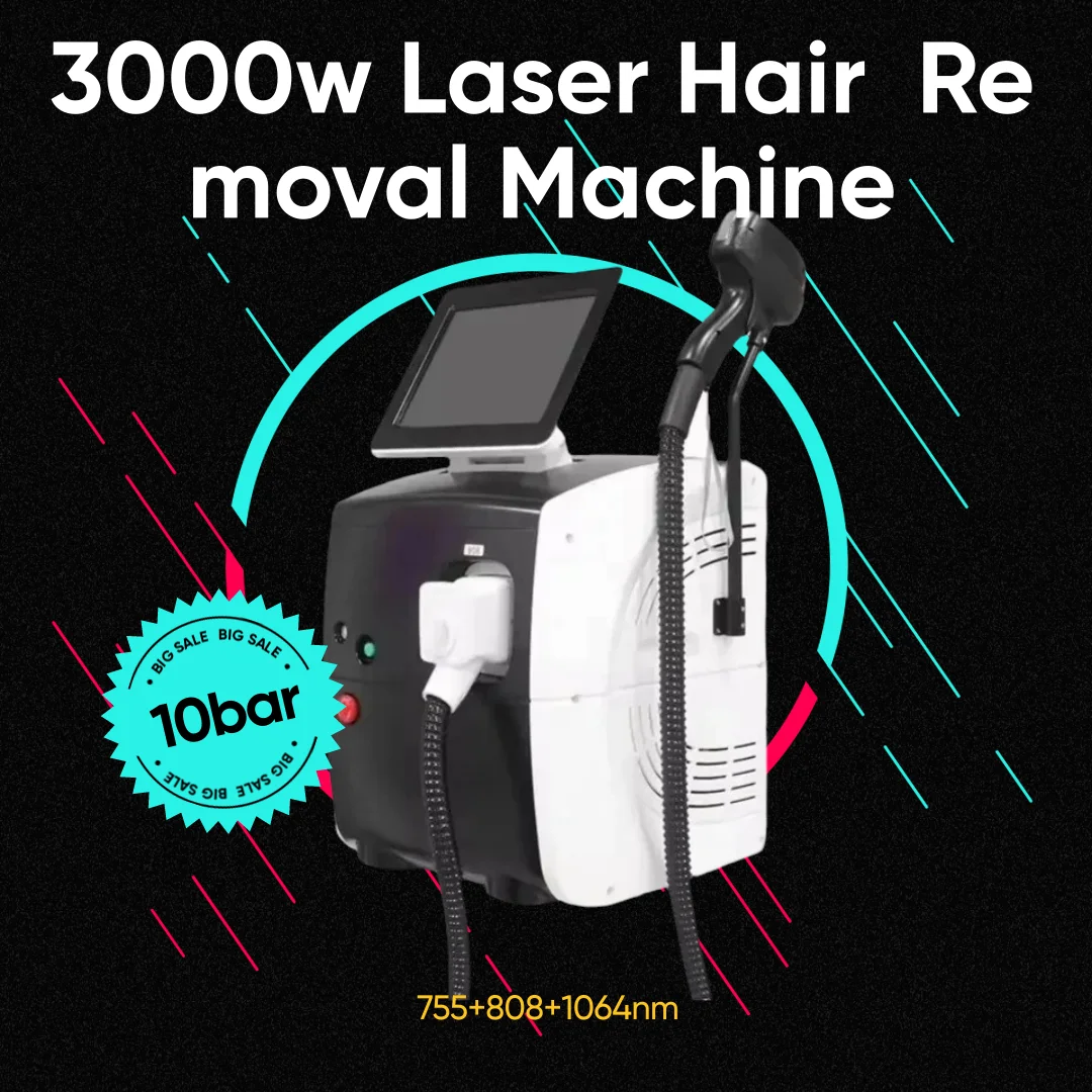 Professional 4 Wave Soprano Titanium Diode Hair Removal Laser Tri Machine 2024 Portable 3000W Power Device