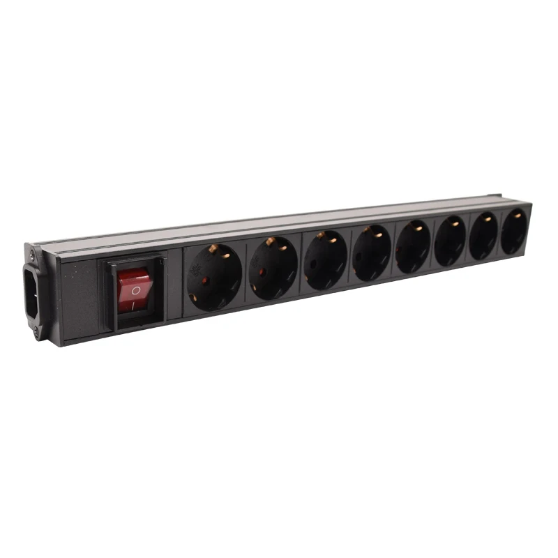 PDU Power Strip New 16A German standard Socket with switch C13 Interface  Engineering Network Cabinet 8 AC EU output jack