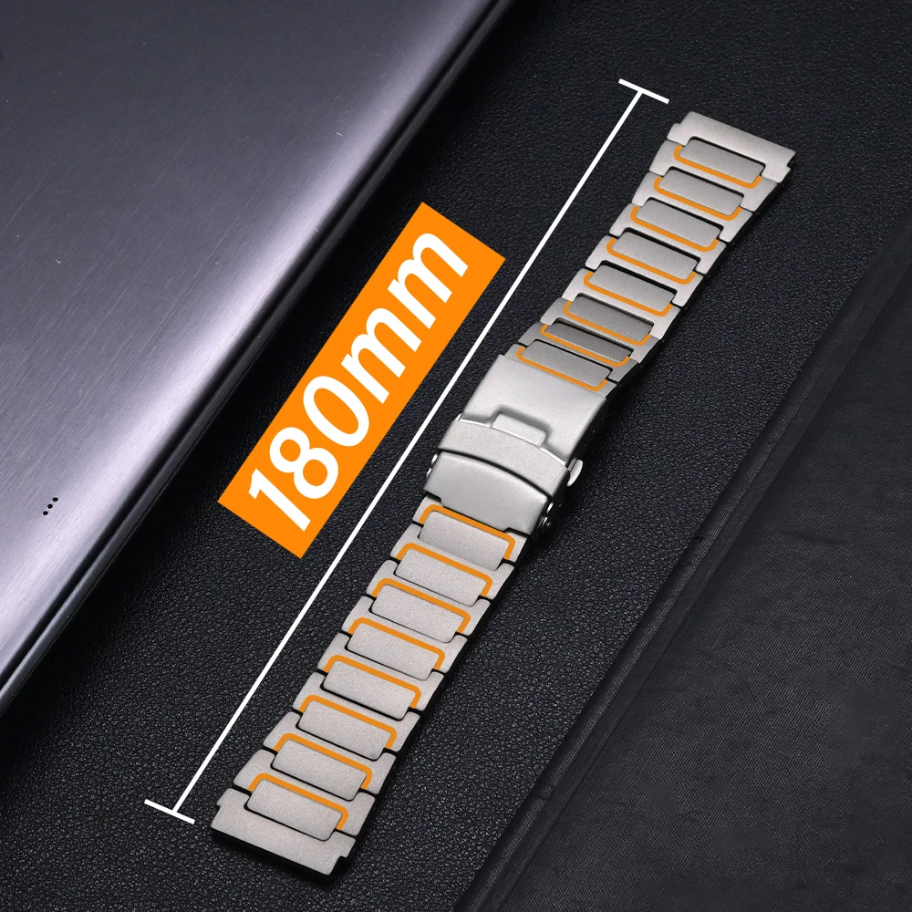 Titanium Orange Strap for Huawei Watch 5 4 4 Pro GT2 GT3 GT4 GT5 46mm Luxury 22mm Titanium Band for Oneplus Watch 3 2R Bracelet