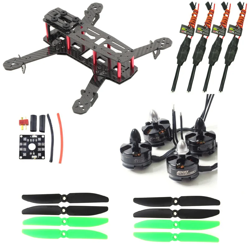 Carbon Fiber ZMR250 C250 Quadcopter & 2204 2300kv Motor & BLHeli 12A Esc 5030 Prop for QAV250