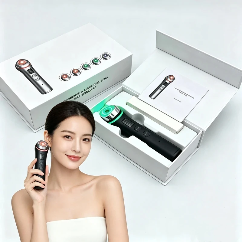 Novo Dispositivo de Beleza Multifuncional 6 em 1 Ager Booster Pro com Luzes LED para Terapia Facial
