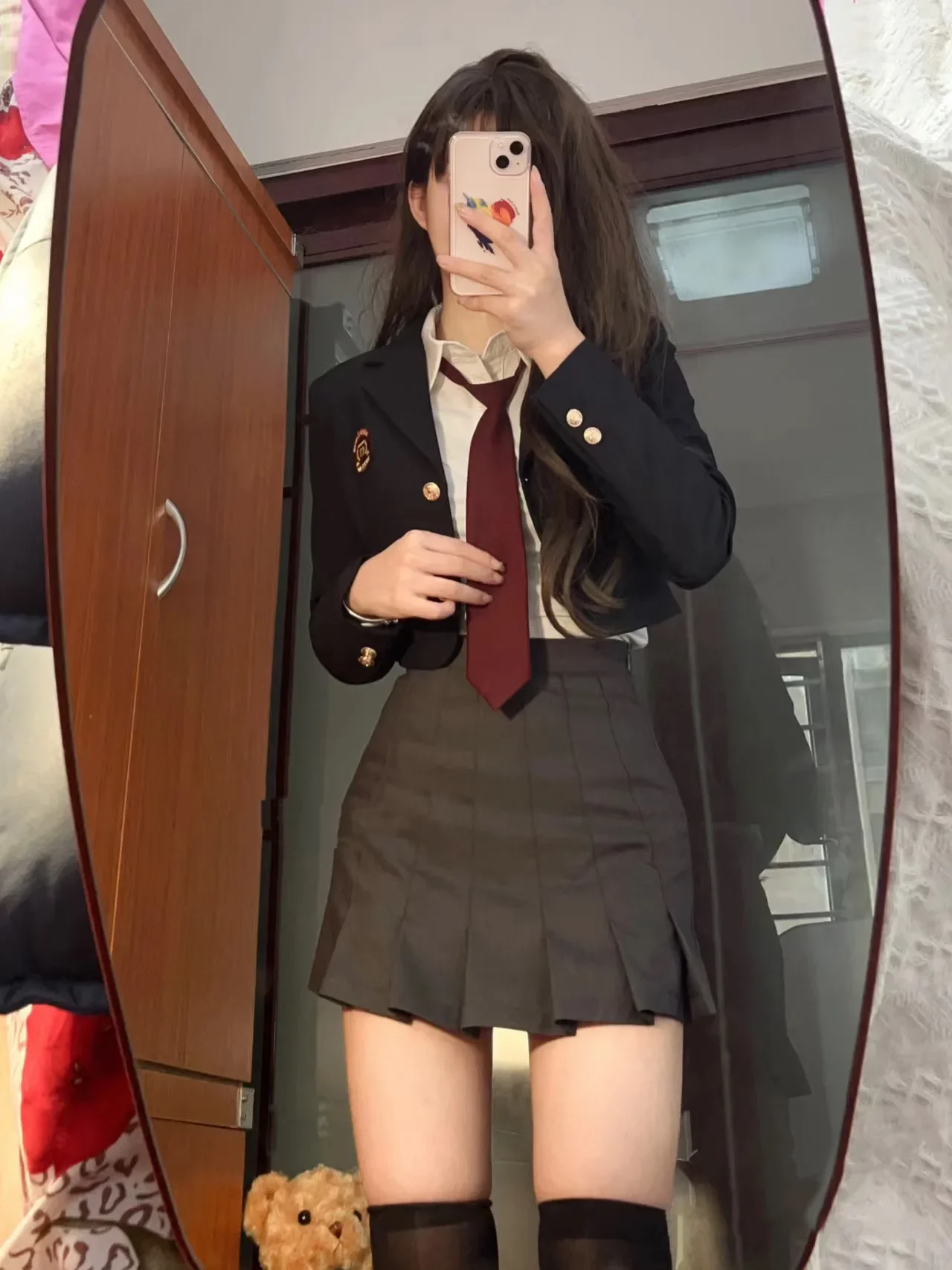 Daily coreano JK Uniform Set College Style Girls Short Suit Blazer Navy Coat Wrap Hip Skirt Tie Shirt Hot Girl Set primavera autunno