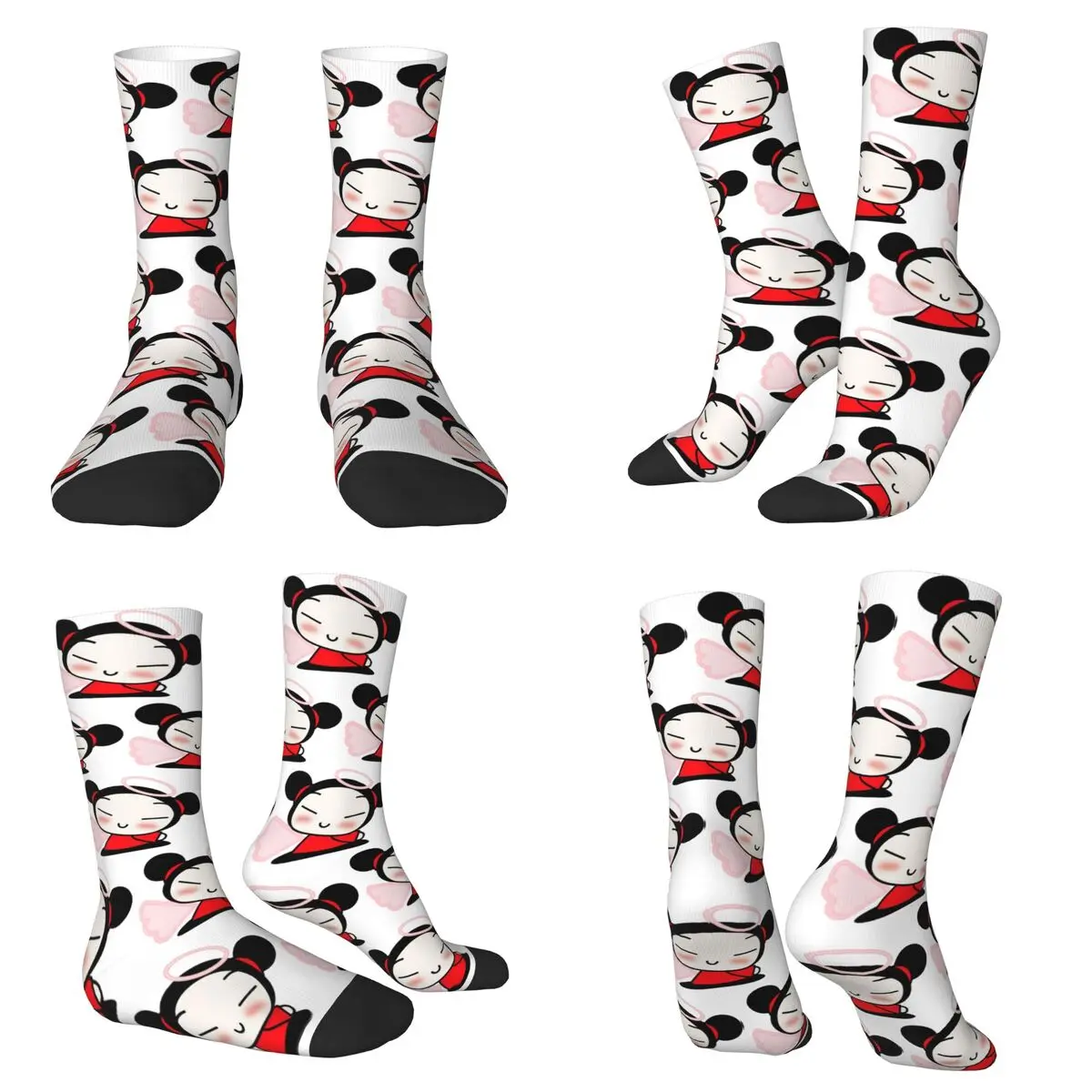 

Носки с рисунком Pucca (5), супер мягкие чулки в стиле Харадзюку, всесезонные длинные носки для мужчин и женщин, рождественские подарки