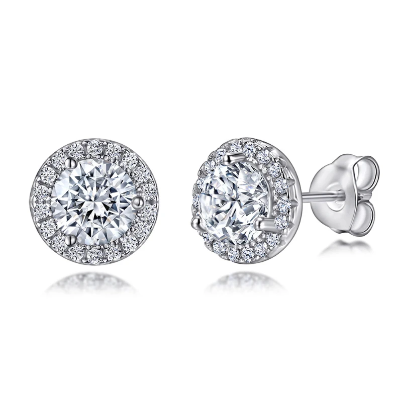 S925 Silver 0.6ct Moissanite Diamond Stud Earrings Women's Engagement Gift Fine Jewelry