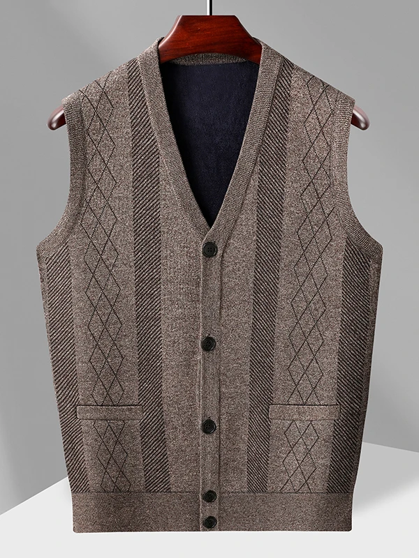 

Вязаный свитер V-Ne Svel для среднего возраста и ли, деловой повседневный свитер из смеси хлопка, весна-осень