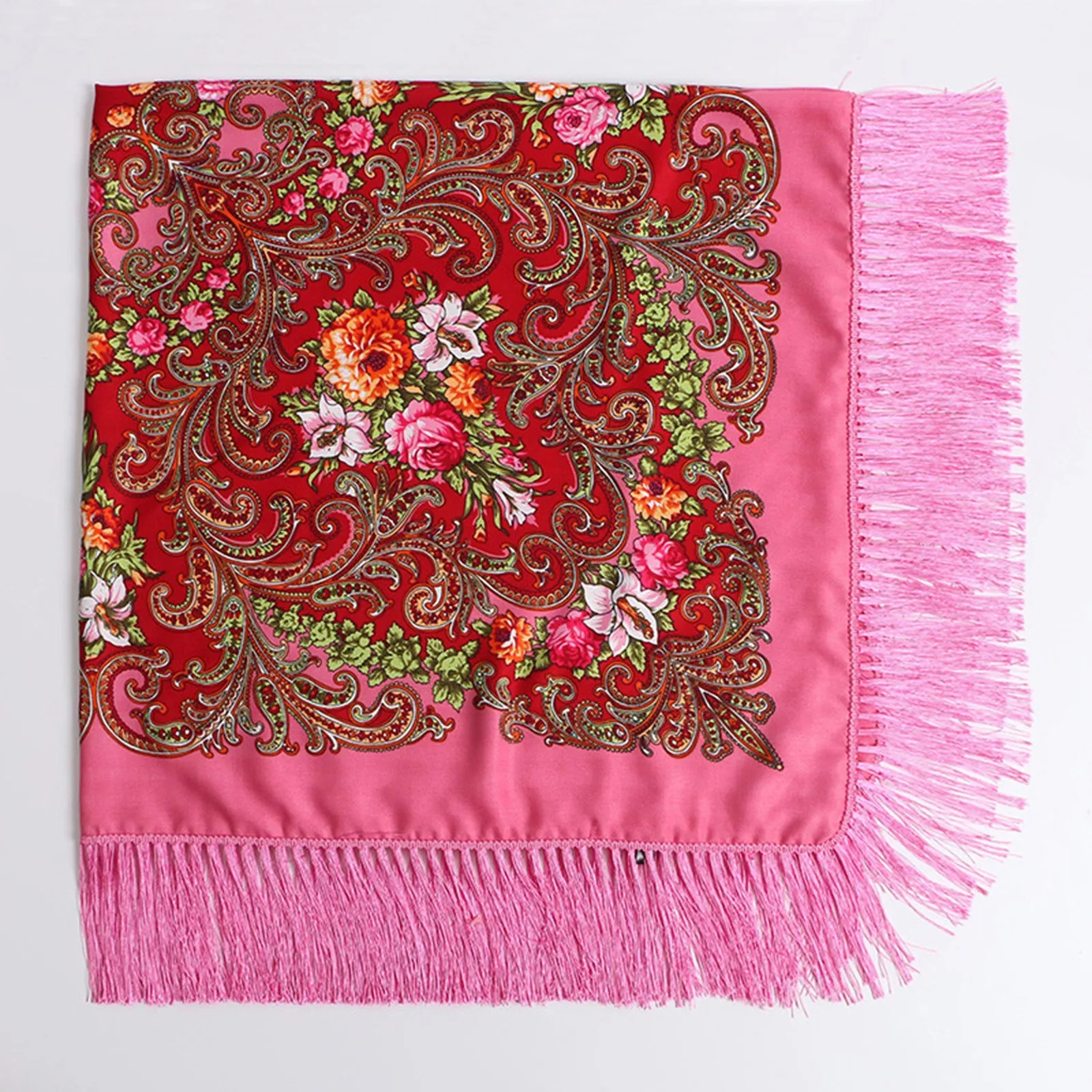 Ladies Fringed National Scarves Shawls Retro Floral Pattern Headscarf Wraps Women Russian Scarf Square Blanket Shawl Шарф