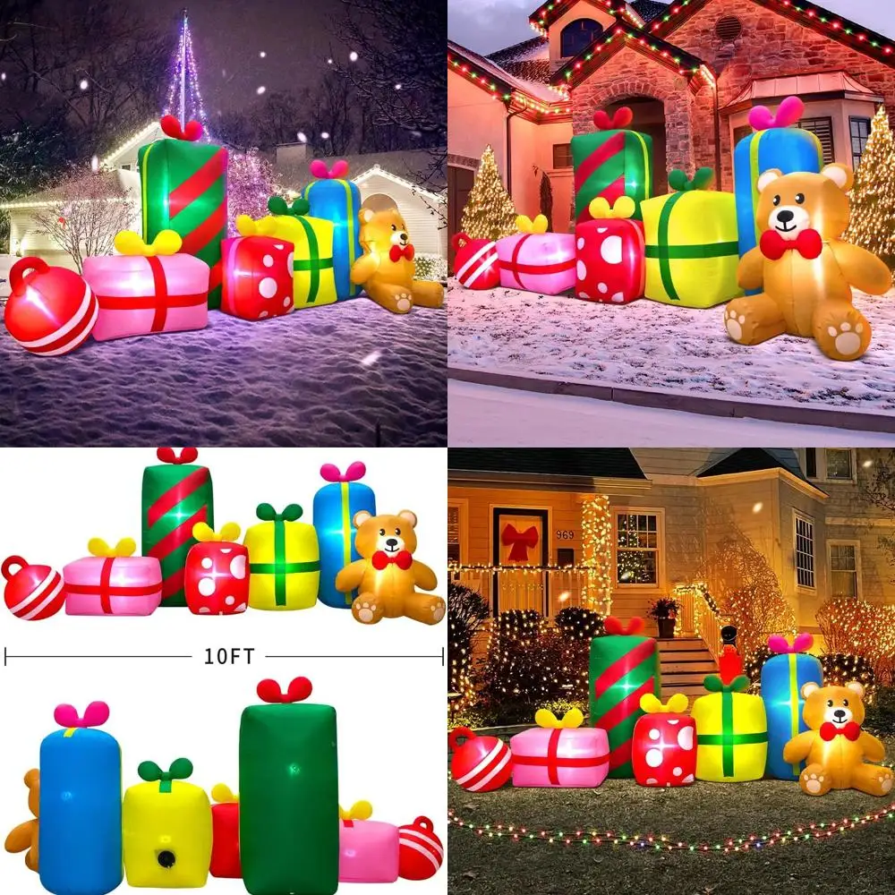 

Giant 10FT Christmas Outdoor Inflatable Decorations with LED Lights for Holiday Lawn and Garden