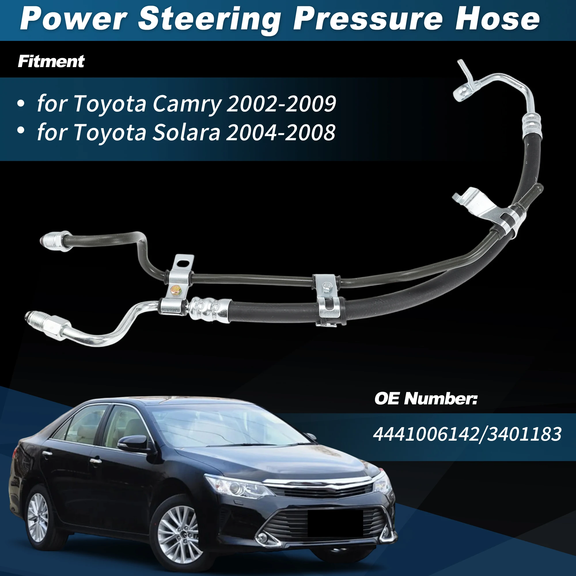 

UXCELL Power Steering Pressure Hose for Toyota Camry Solara No.4441006142/3401183