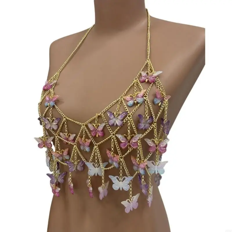 39xe سترعة السلسلة المعدنية للسيدات مع قلادة الفراشة قلادة المألوف في سلسلة العطلات للحفلات والمهرجانات