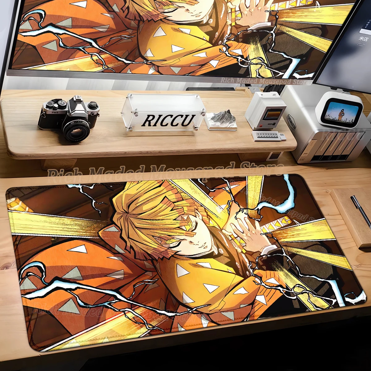 

Zenitsu Agatsuma Anime Demon Slayer Mousepad Mouse Mat Desk Mat Rubber Non-slip Pad Gaming Accessories XXL Keyboard Extended Pad