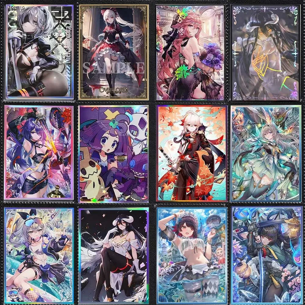 

60 шт., 67*92 мм, голографические рукава для карт аниме стандартного размера, идеально подходят для PKM/MTG, защита для коллекционных карточек для карт PTCG, подарки