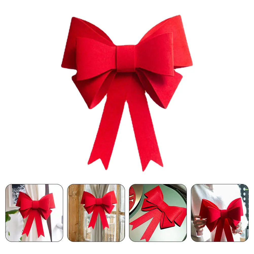 

2Pcs Large Red Wreath Bow Christmas Bow Oversized Bowknot Curtain Tiebacks for Holiday Indoor Outdoor Decorations