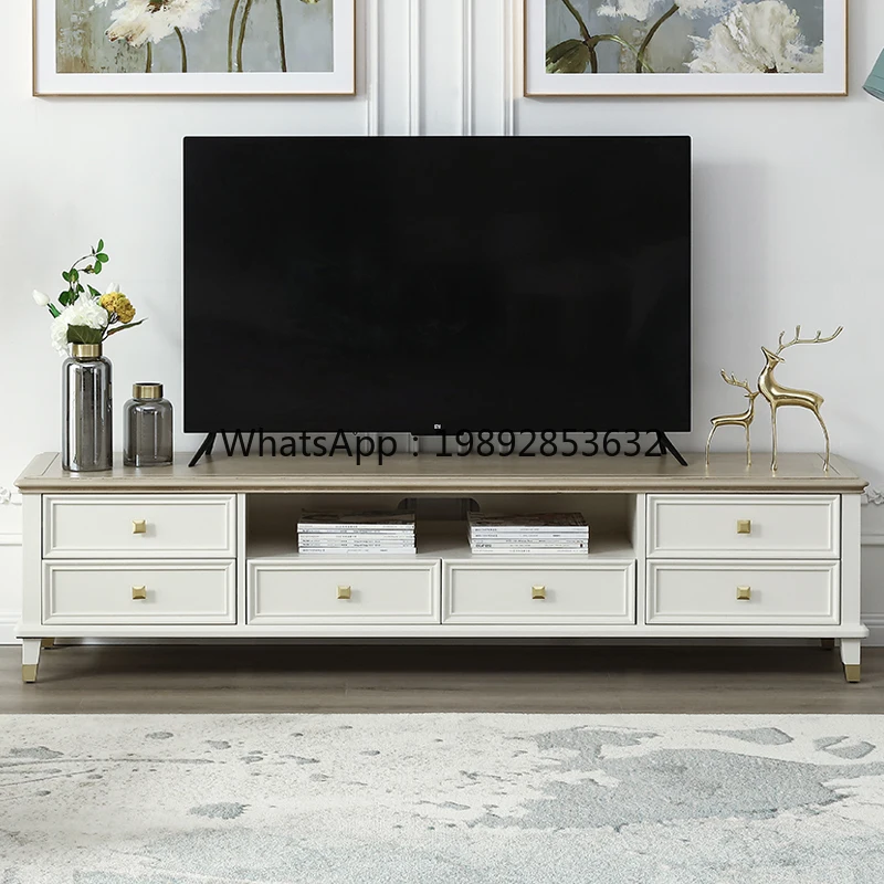 

G2 Light Luxury TV Cabinet and Tea Table Combination Solid Wood Audiovisual Floor Set