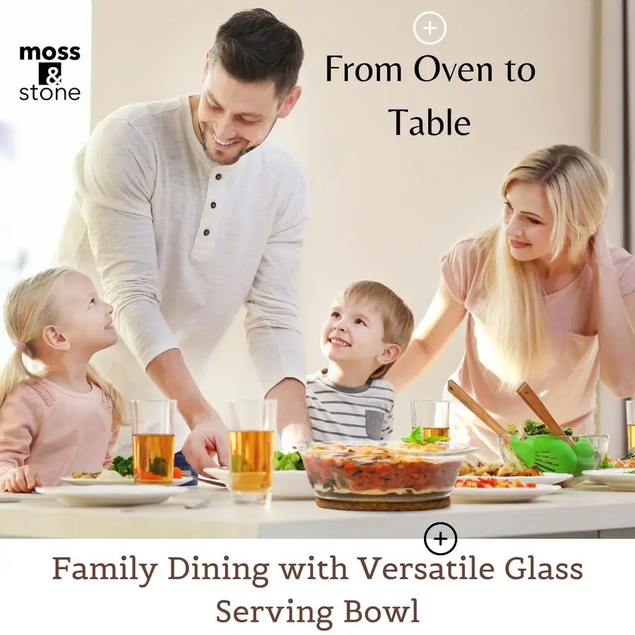 

6Piece Clear Glass Casserole Dishes for Oven With Lids, Durable Tempered Borosilicate Glass Bakeware Set, Microwave Safe, 3 Roun