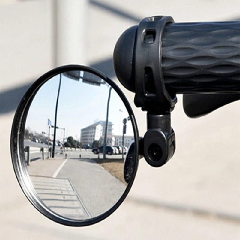 Bicycle Rearview Mirror Wide-angle Convex Mirror Bicycle Rearview Mirror Viewing Mirror Silicone Handle Rearview Mirror