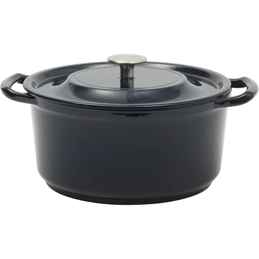 

Чавунная голландская кастрюля Oak Park на 5 литров с крышкой и металлической эмалью - синяя