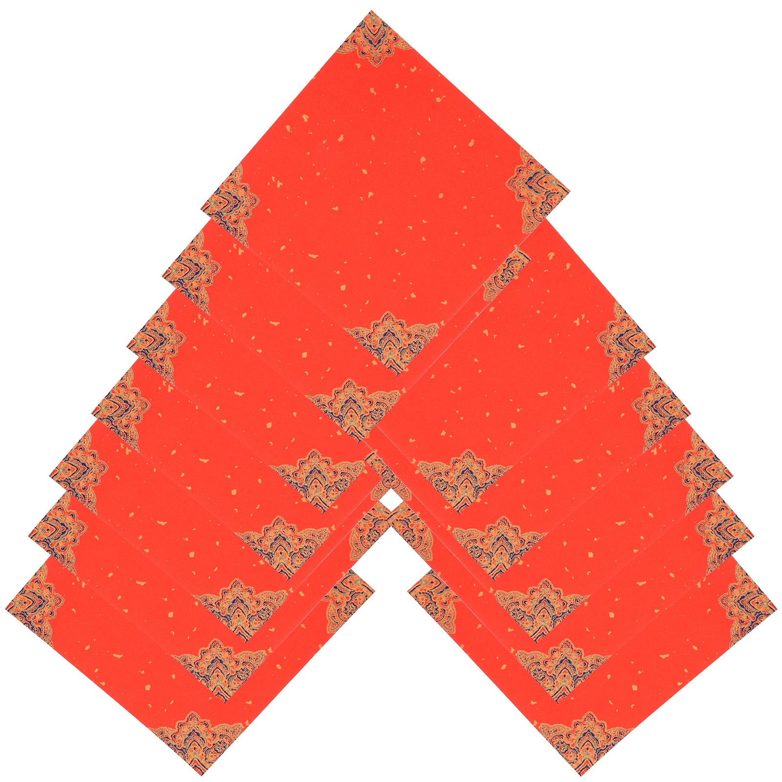 20 Pcs Spring Couplets with The Word "Fu" Chinese Square Paper Red Xuan Rice for New Year Spot