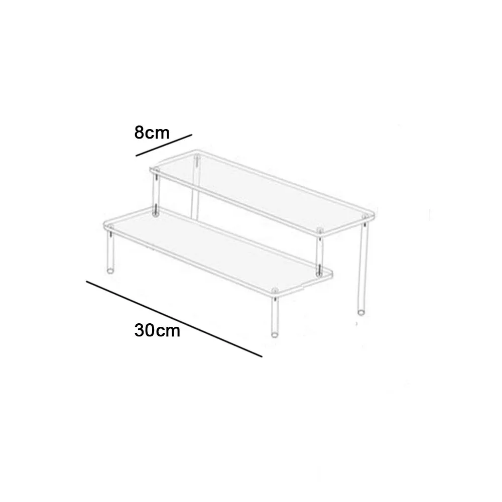 1-4 Tier Acryl Display Stand Duurzaam Display Rack Voor Cupcake Parfum Pop Transparante Trapeziumvormige Blind Box Opslag Plank