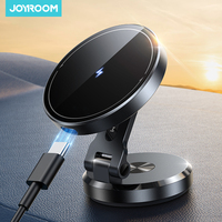 Joyroom Magnetic Car Phone Mount Charger 15W Fast Wireless Charging Magnetic Phone Holder with Rotatable Charging Panel JR-ZS423