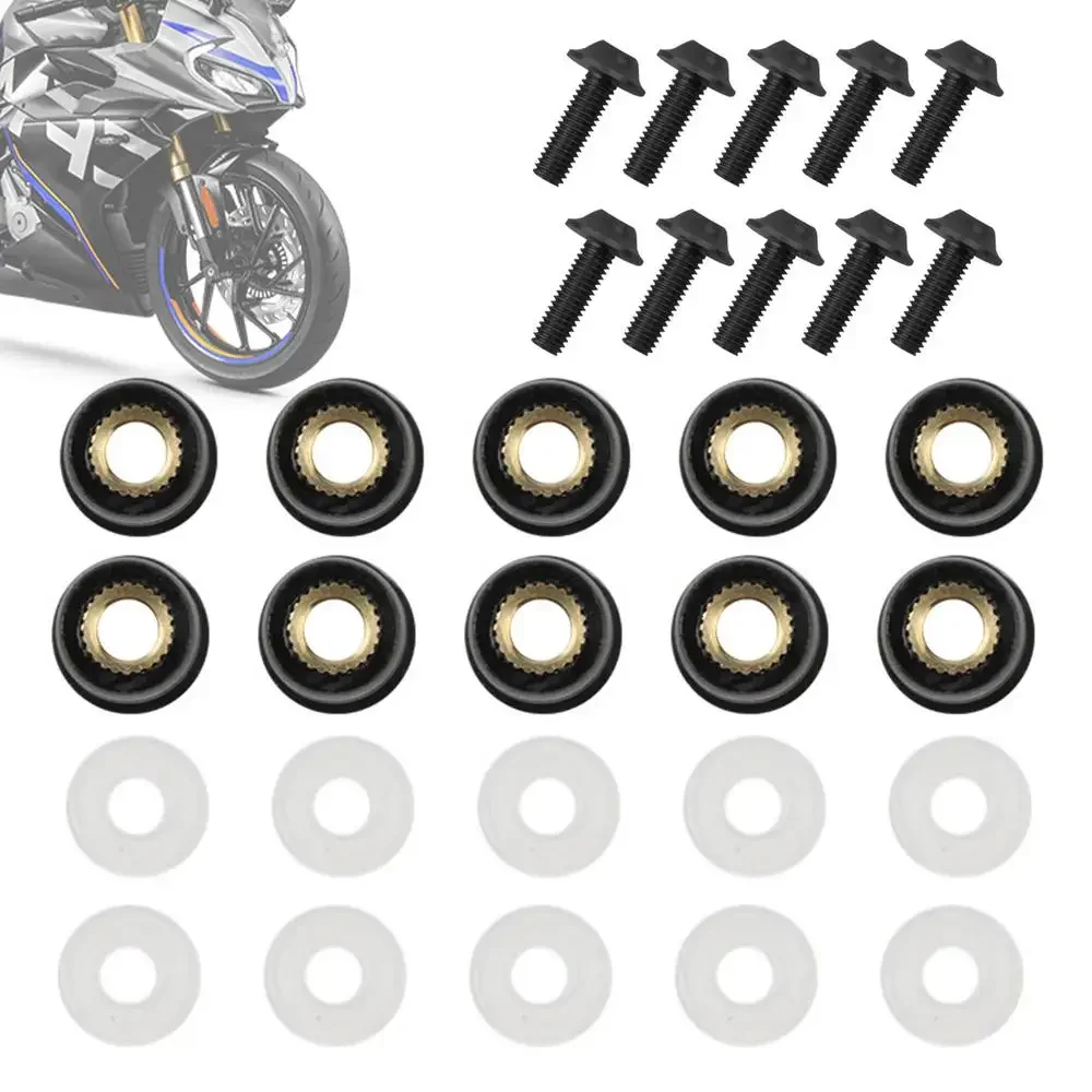 10Pcs Motorcycle Bolt Kit Nuts Fairing Kit 5mm Screws Fasteners Fairing Screws Fairing Bolt Kit M5 Bolts Mounting Kits