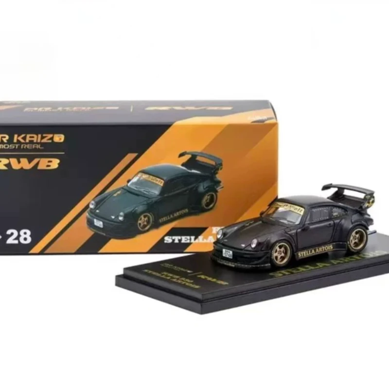 En stock 1: 64 nuevos productos RWB 930 STELLA ARTOIS, modelo de coche estático de aleación negra, edición limitada, regalo, artículo de colección imprescindible