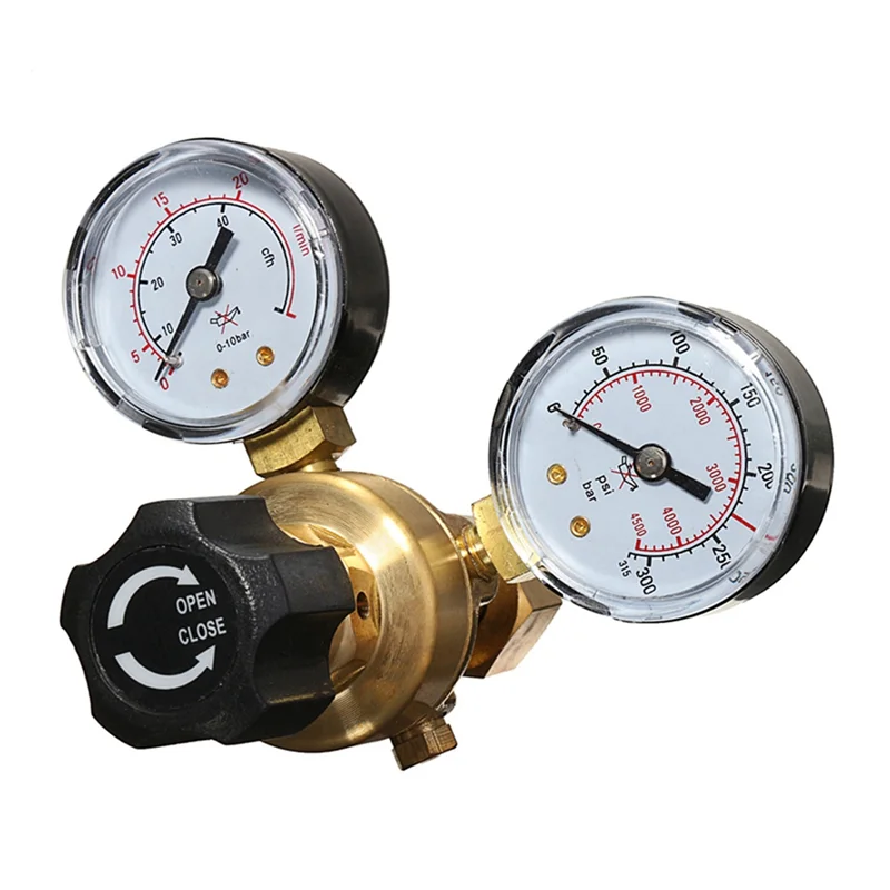 CYCLI-Pressure Regulator Reducer CO 2 Welding Twin Gauge Gas Bottle MIG TIG Welding Flow Meter Control Valve W21. 8 1/4 Thread