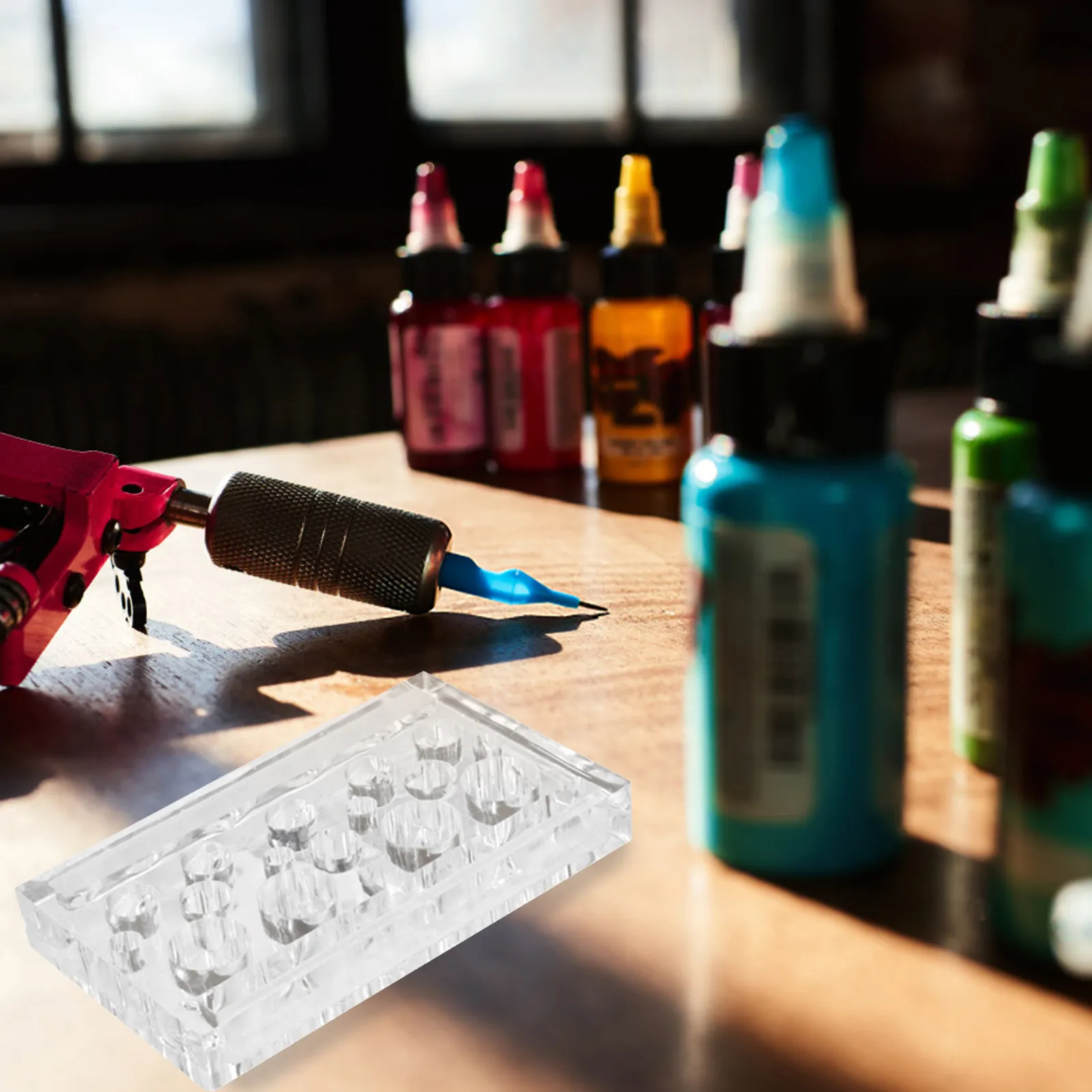 

2Pcs Universal Pigment Rack Acrylic Ink Cup Holder Stand for Tattoo Machine Pens Ink Capsules Salon Or Home Use