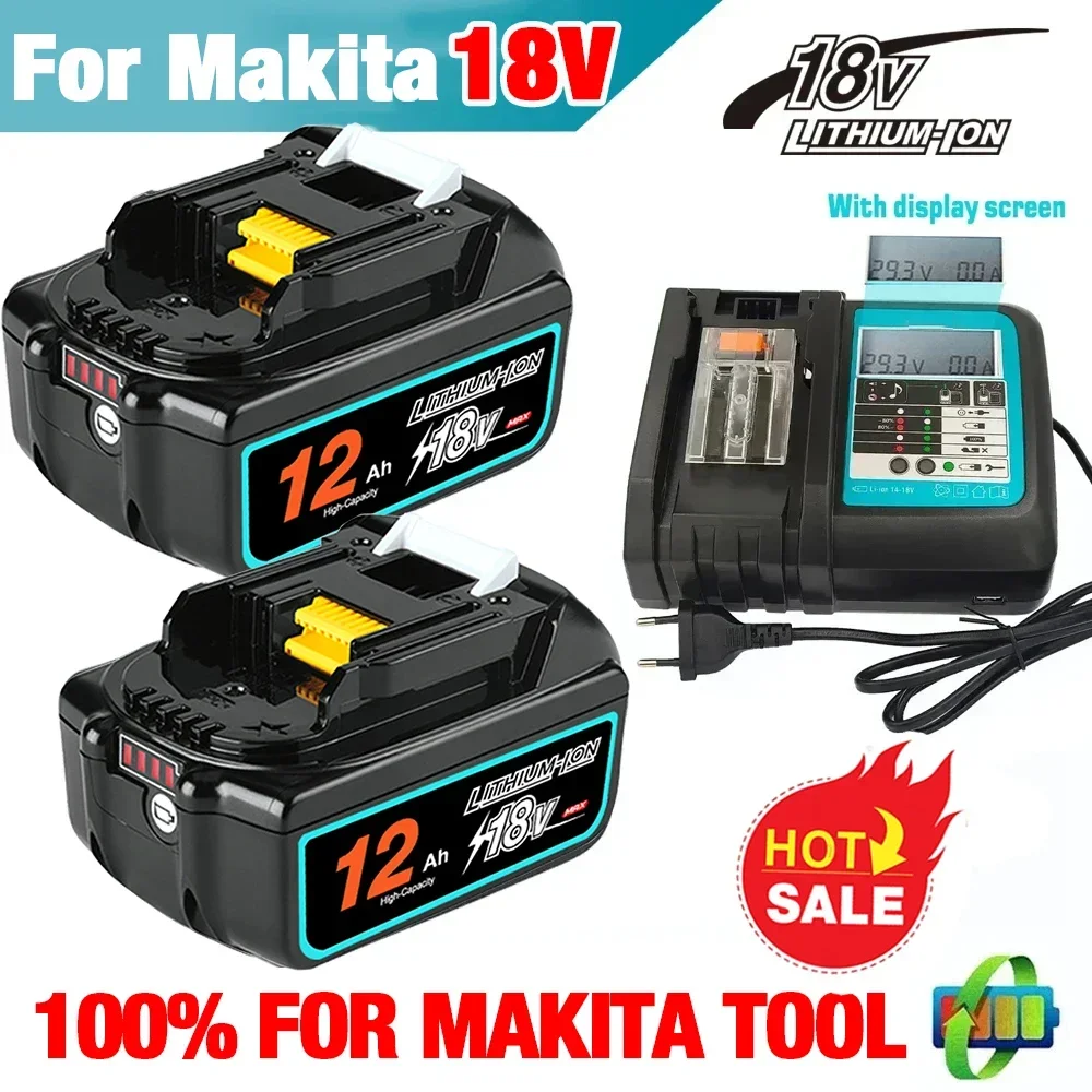 

100% Original Makita 12Ah/8Ah/6Ah for Makita 18V Battery BL1830B BL1850B BL1850 BL1840 BL1860 BL1815 Replacement Lithium Battery