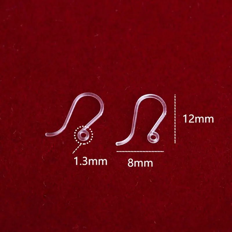 100Pieces/set Earring Hooks Resin Ear Wire with Loop Fish Hook Earrings Supplies French Earring Findings for Women