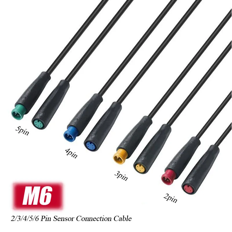 IP65 Waterproof M6 Connector Male Female 2/3/4/5/6 Pin Sensor Connection Cable for LED Light Electric Bicycle Intelligent Faucet