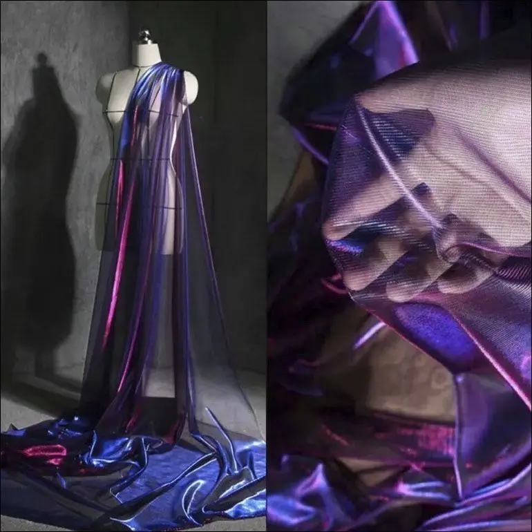 Phantom Glitter Tulle Fabric By Meter for DIY Clothes Dresses Sewing Thin Plain Designer Mesh Cloth Needlework Breathable Smooth