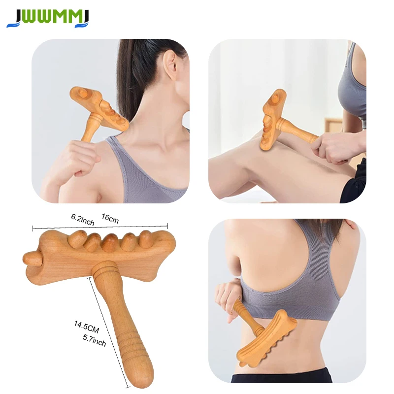 

1Pcs Wood Therapy Tools for Body Shaping,with Professional Massage Oil Lymphatic Drainage Handheld Wood Therapy Massager Tools