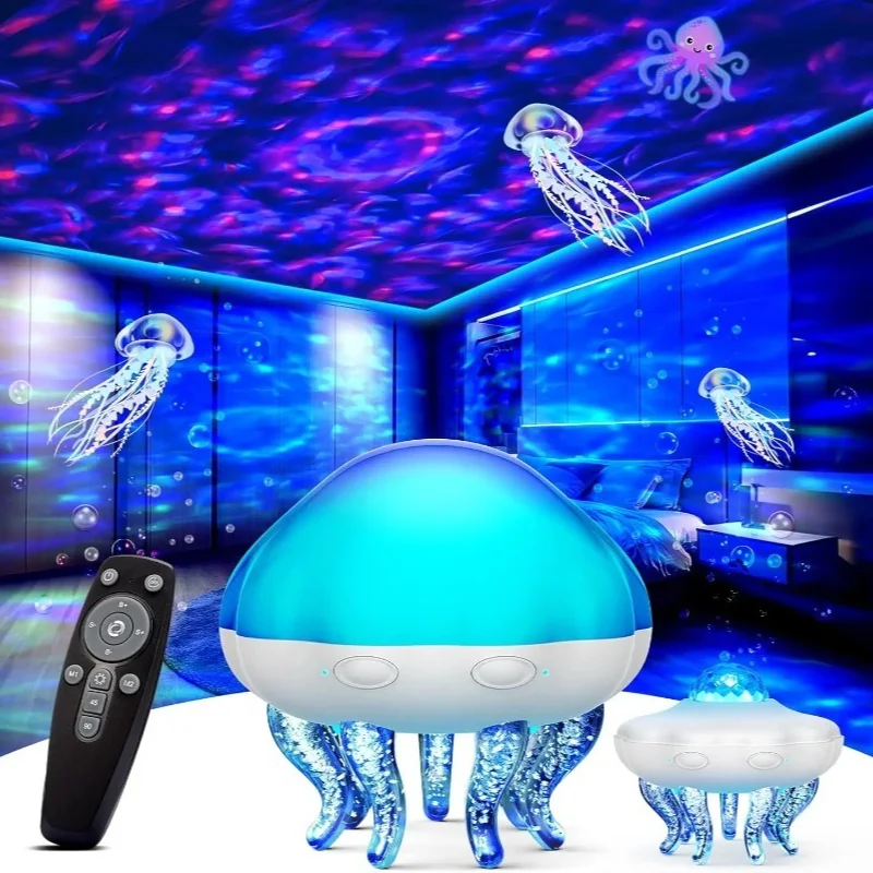 Jellyfish Galaxy Projector Lamp Night Light Projector Transform Any Space with Mesmerizing Oceanic Glows&Multiple Lighting Modes