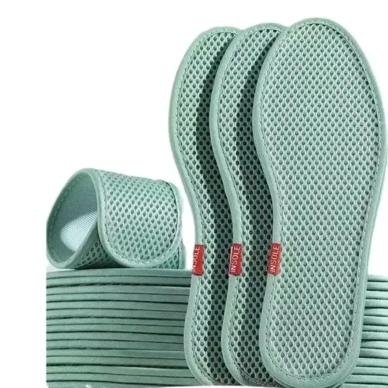Bamboo Charcoal Cotton Insoles Artemisia Infused Breathable Elastic Mesh Absorbent Odor Resistant Soft Foot Cushion Inserts