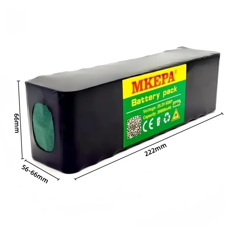 MKEPA 6S6P 25.2V 28000mAh 18650 lithium battery pack batteries for electric motor bicycle scooter wheelchair cropper with 40ABMS