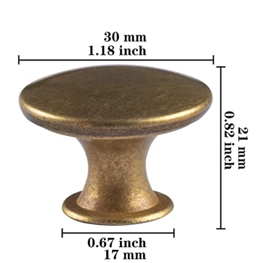 6 Pack Round Kitchen Cabinet Knobs Cupboard Door Knobs Drawer Handle Pulls Dresser Knobs with 7 Pcs Screws for Bathroom Drawer
