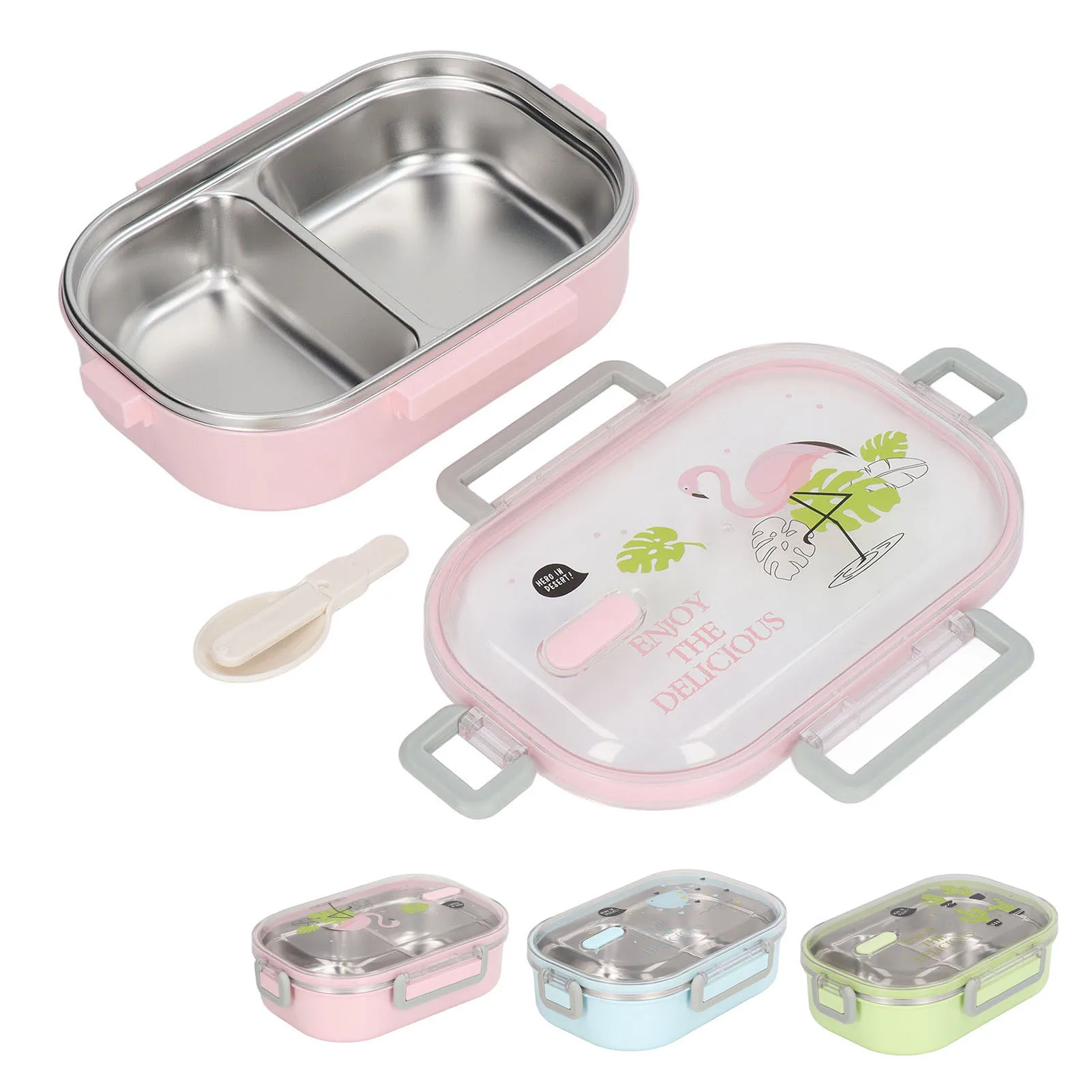 Lunch Box Stainless Steel Lunch Box Compartment Liner Japanese Style Leak Proof Container for School Student