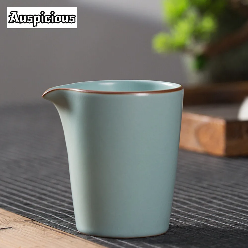 240ml Creative Ru Kiln Porcelain Tea Pitcher Creative Ice Crack Galze Cha Hai Household Justice Cup Puer Cha Collection Supplies