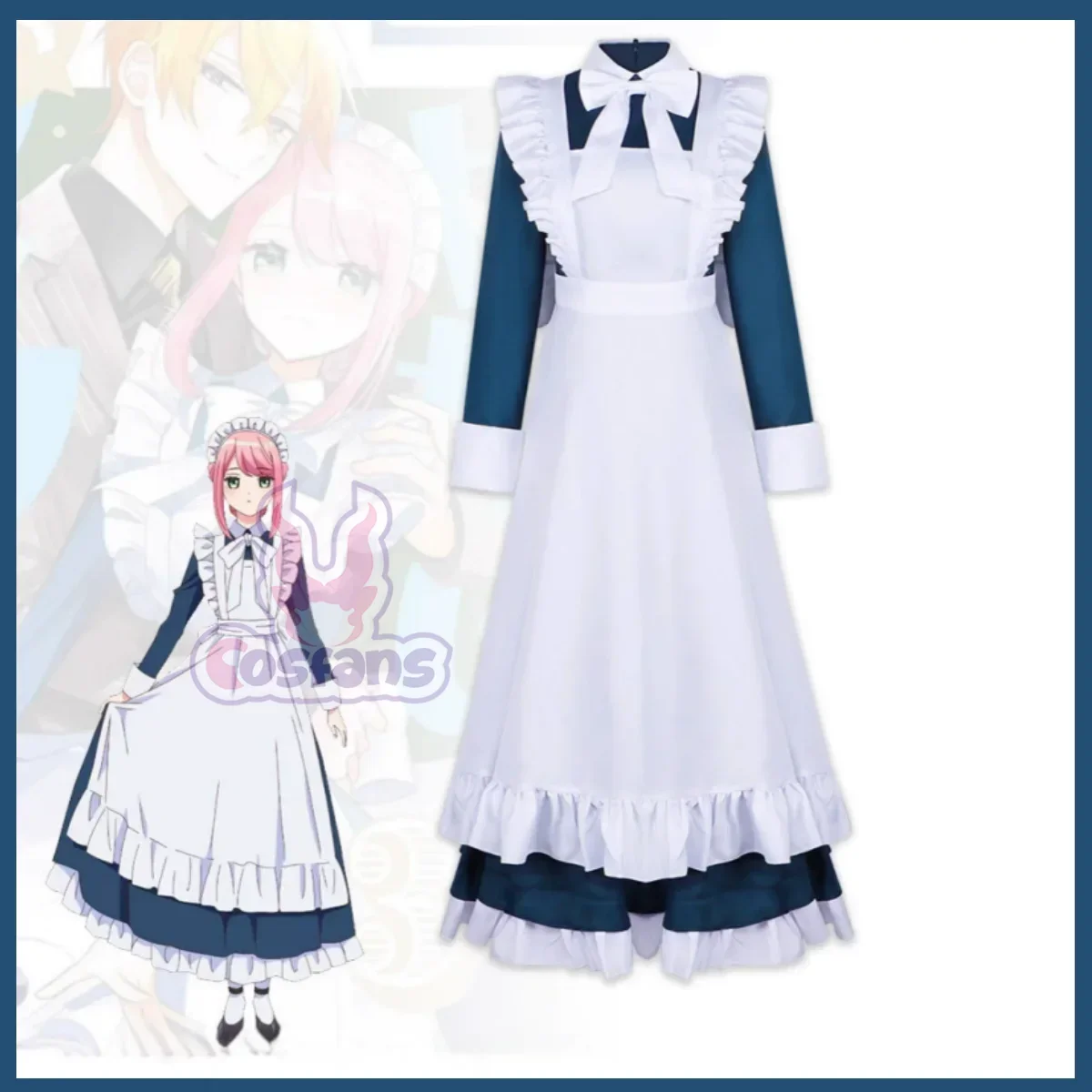 

Механический костюм Марии для косплея, аниме Мария, наряд для ролевых игр, синее и белое платье горничной для женщин, костюмы для вечеринок Comic Con