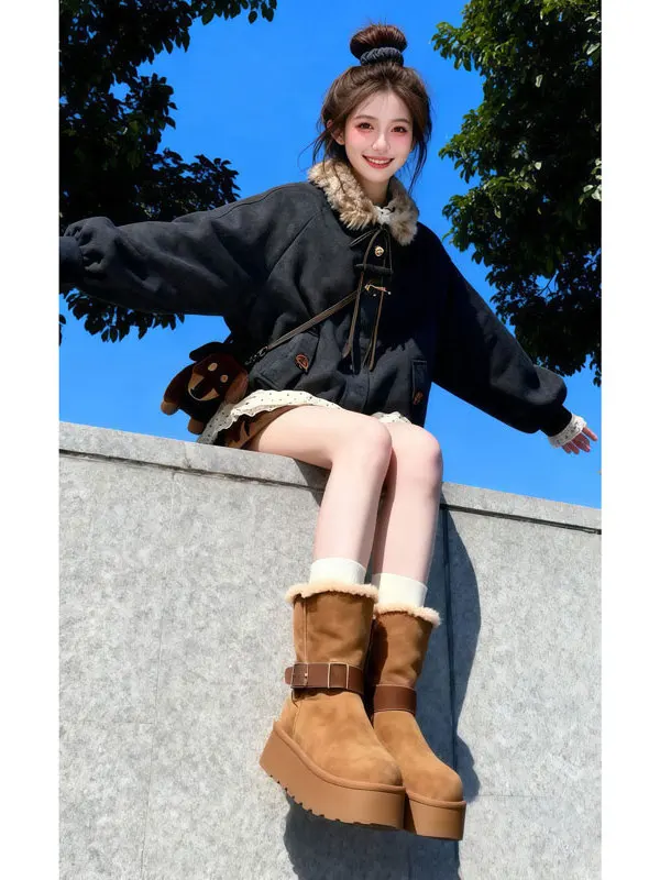 

Ретро-костюм из хлопка: куртка и юбка, комплект из двух предметов, модная весенняя верхняя одежда для невысоких женщин, хлопковые комплекты