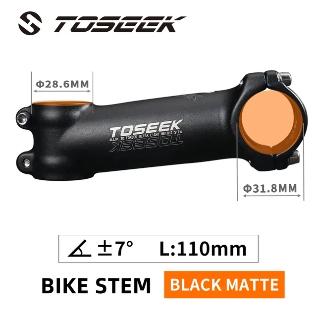 Toseek-超軽量アルミニウム自転車ハンドルバーステム、パワーmtb