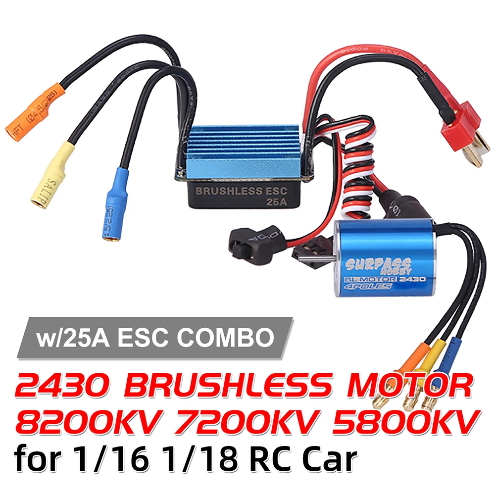 SURPASS HOBBY-Moteur 2430 8200KV 7200KV 5800KV pour 1/18 1/16 HSP Redcat Traxxas Gardens I Tamiya RC, pour voiture tout-terrain et camion